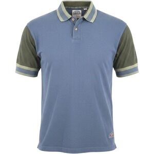 Pacific Coast Highway Polo Shirt Mens Large Blue Green Colorblock 90s Retro Surf